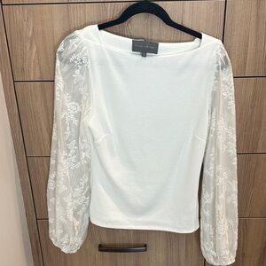 Sunday in Brooklyn White Fitted Embellished Blouse